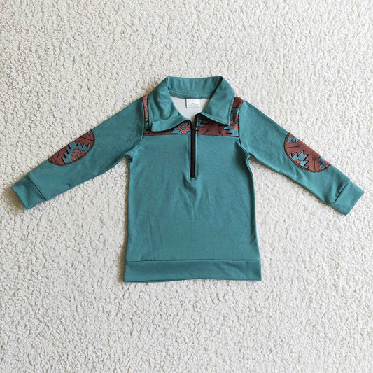 Little Cowboy & Cowgal Teal Pullover