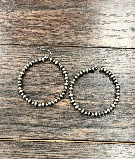 Handmade Navajo Bead Hoop Earrings