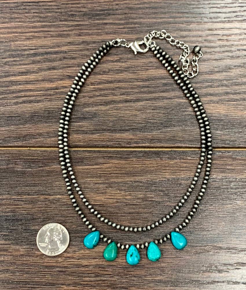 Navajo Drop Turquoise Necklace