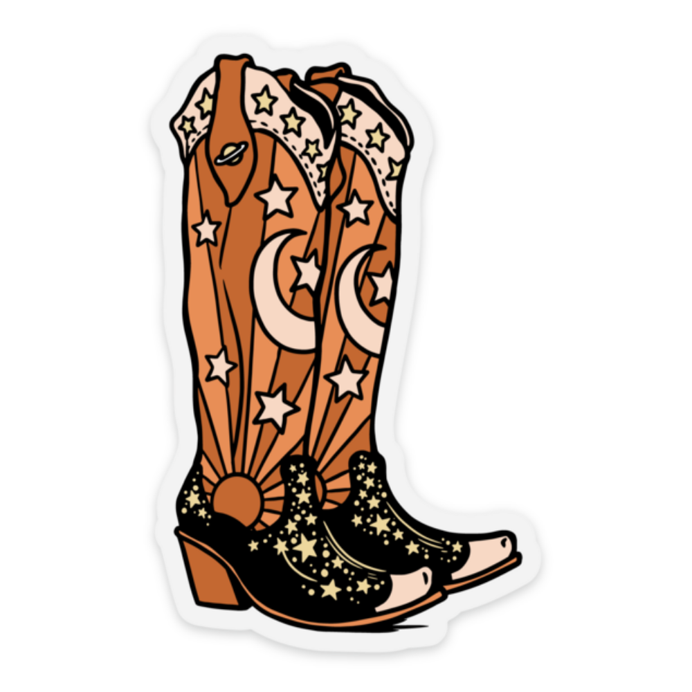 Space Cowgirl Boot - Clear Sticker