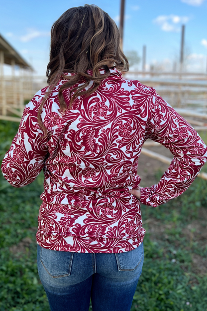 Tailgate Party Pullover Maroon & White