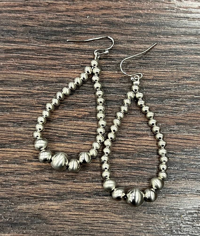 Silver Navajo Bead Earrings