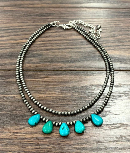 Navajo Drop Turquoise Necklace