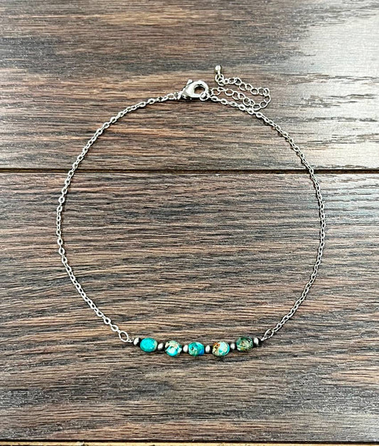 Turquoise Stone Strand Necklace