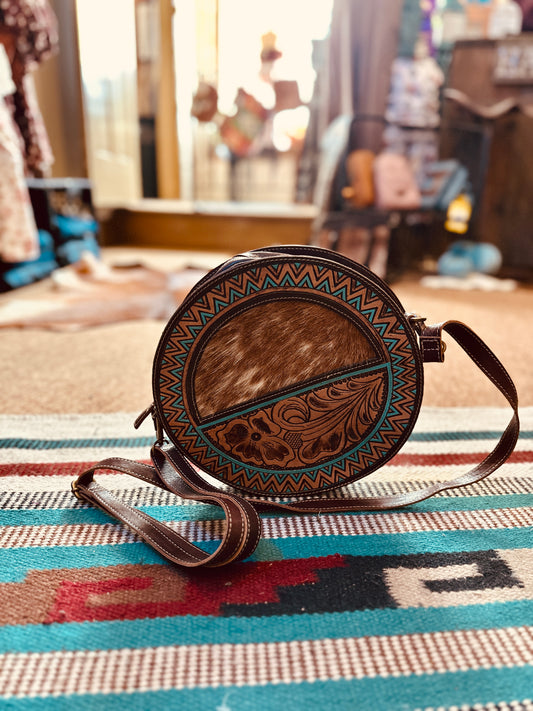 Turquoise Tooled Canteen Bag