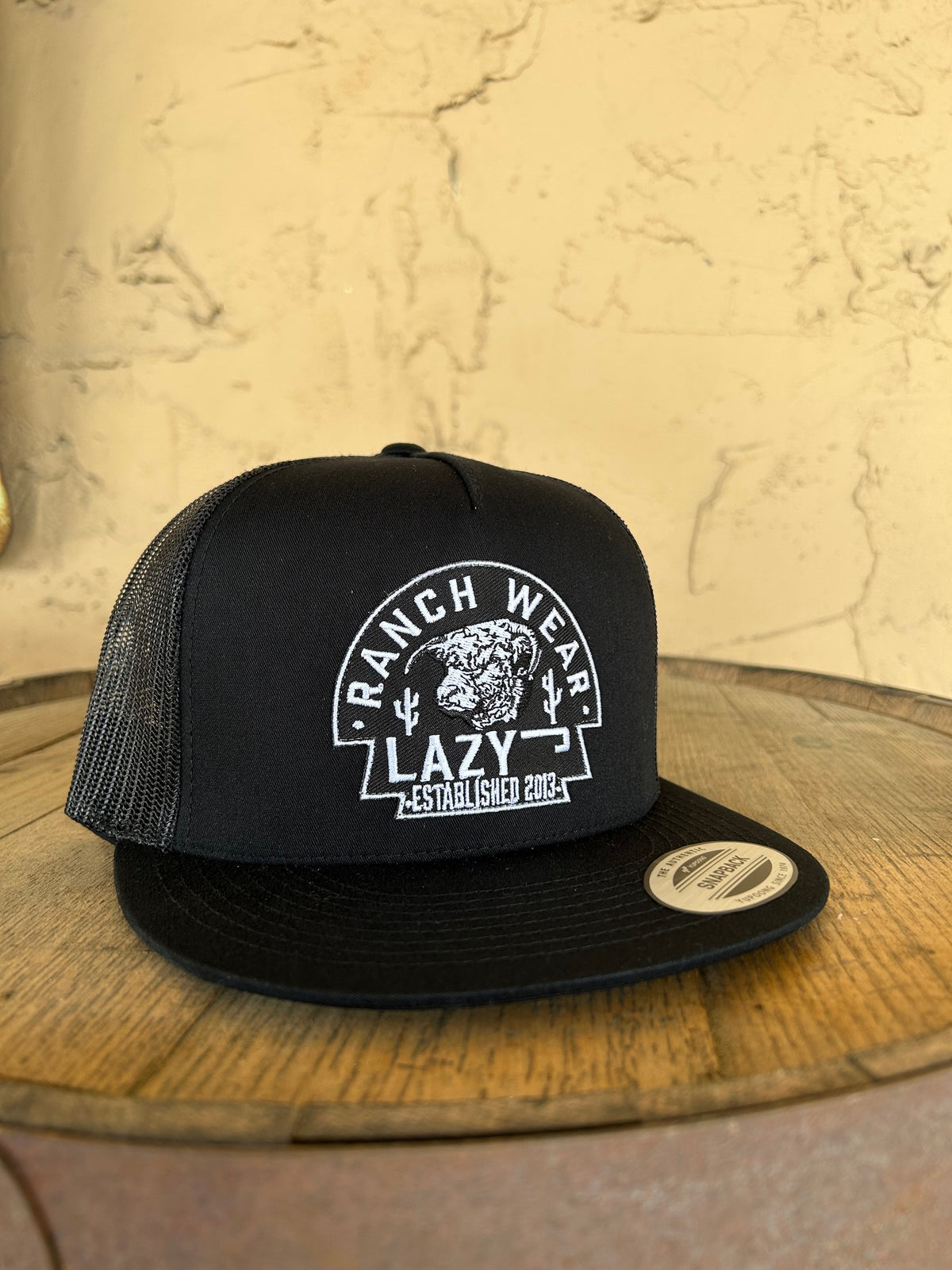 Lazy J Ranch Black Arrowhead Classic Five Panel Trucker Hat