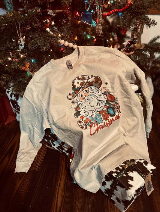 Cowboy Christmas Long Sleeve Tee