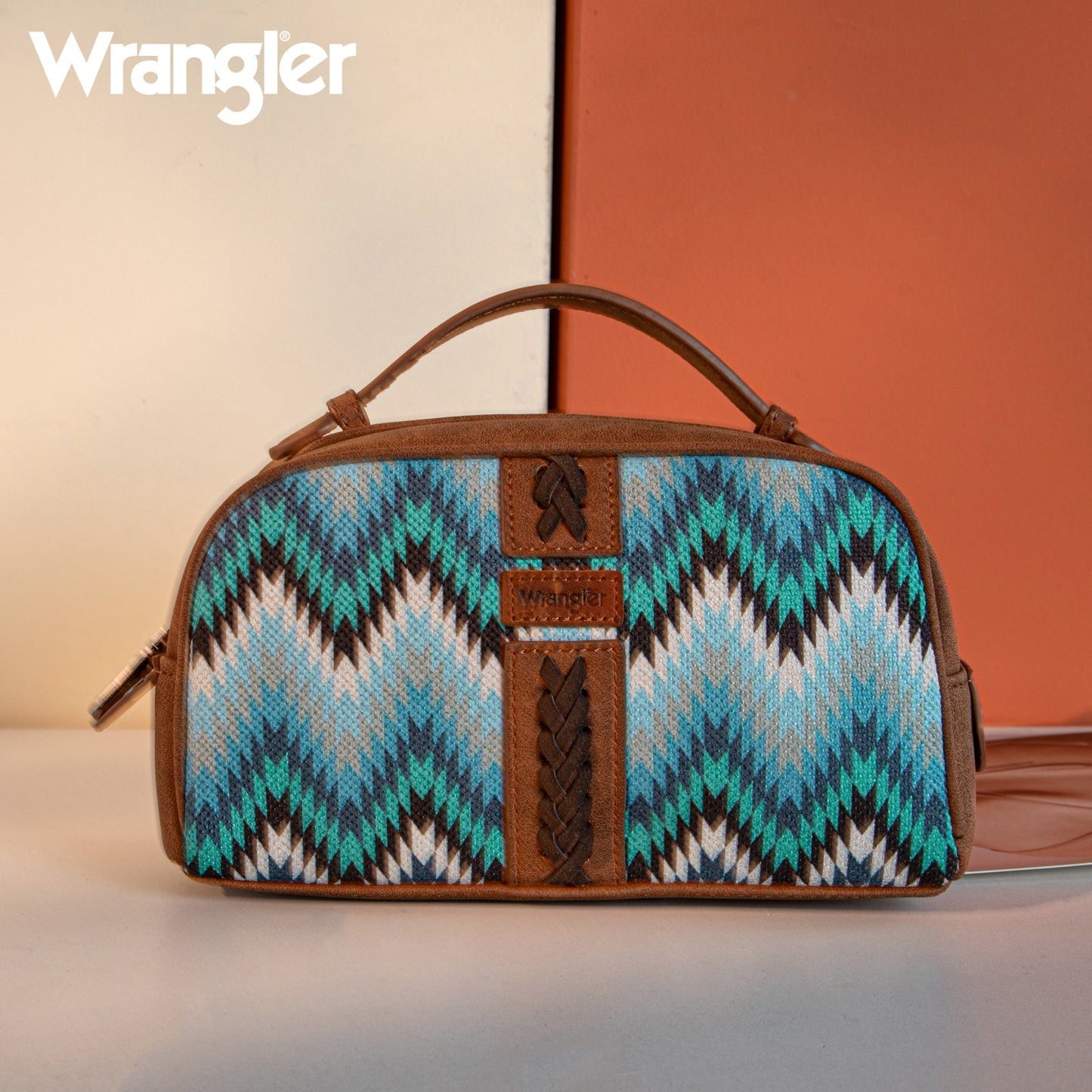 Wrangler Southwestern Pattern Print Multi Purpose/Travel Pouch - BLUE AZTEC