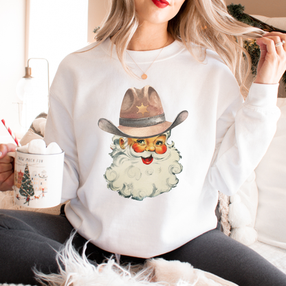 Vintage Western Santa Christmas Sweatshirt