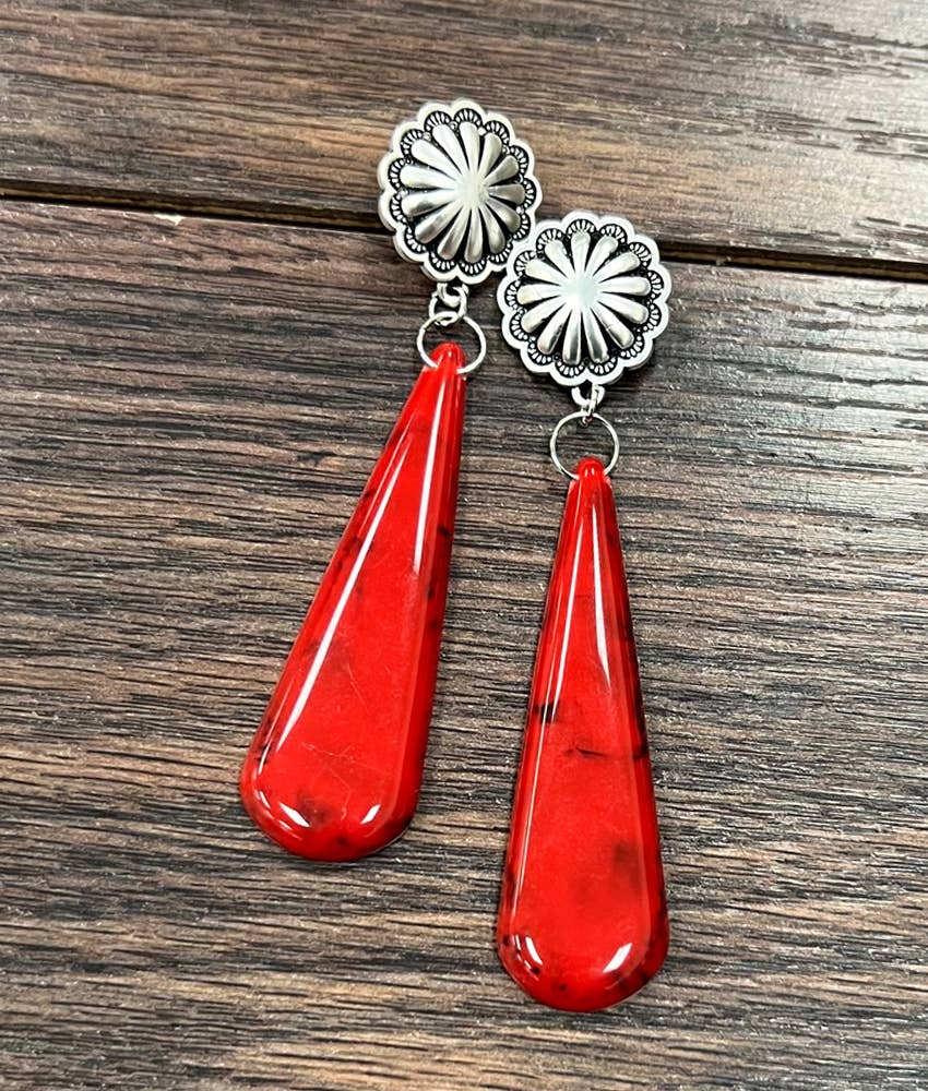 Resin Post Concho Earrings