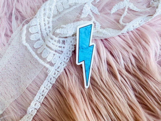 Turquoise Lighting Bolt - Sticker